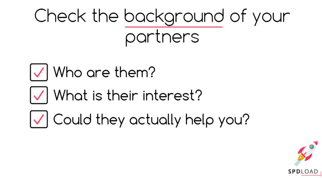 Check list of your partners background
