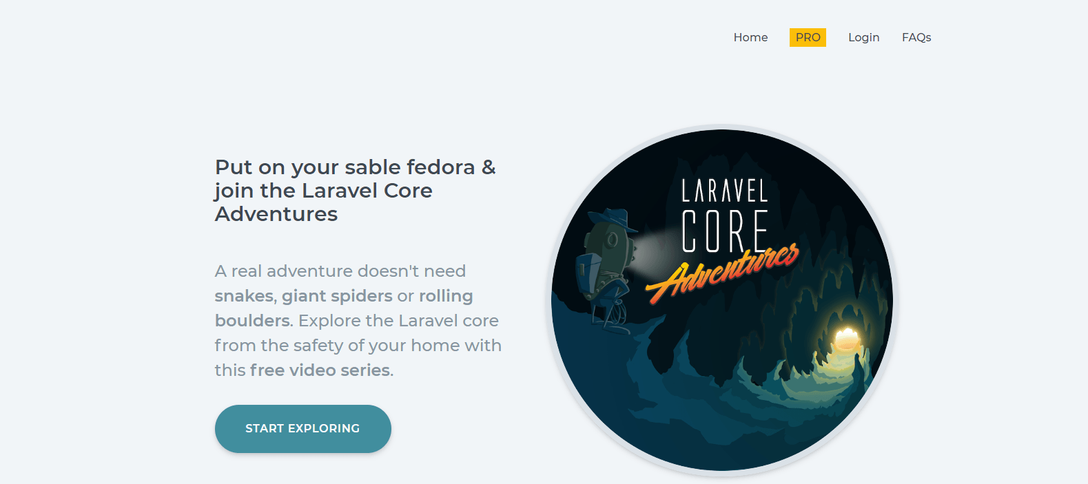 Laravel Core Adventures main page