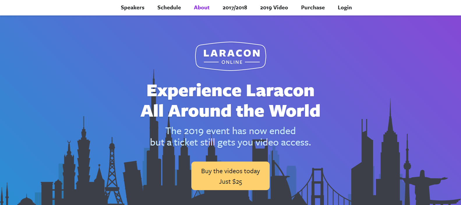 Laracon Online main page