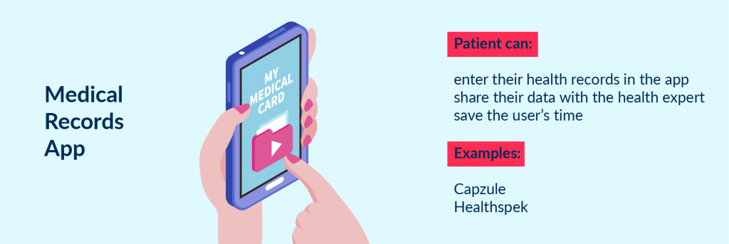 One of upcoming Healthcare app ideas to start a medical records platform.