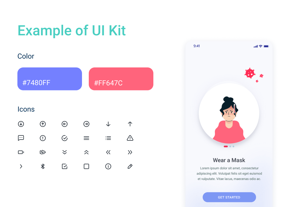 The UI kit makes prototypes live, and additionally define cost of designing a mobile app in a final look.