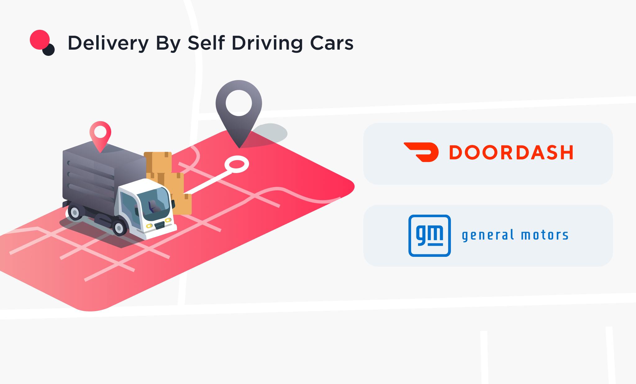 the image shows the food delivery by self driving cars