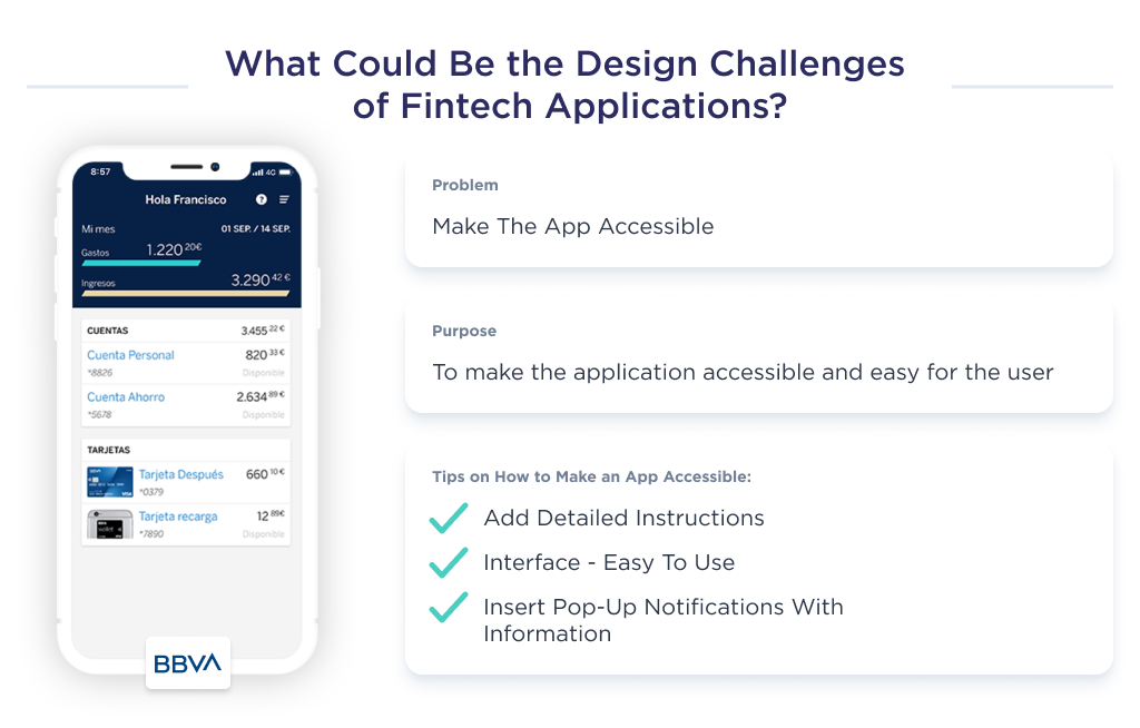 This picture shows the first challenge that startups face when designing a FinTech app