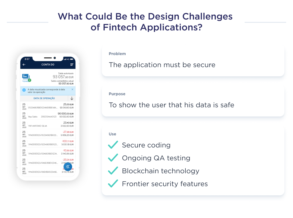 This image demonstrates the second challenge to focus on before designing a FinTech app