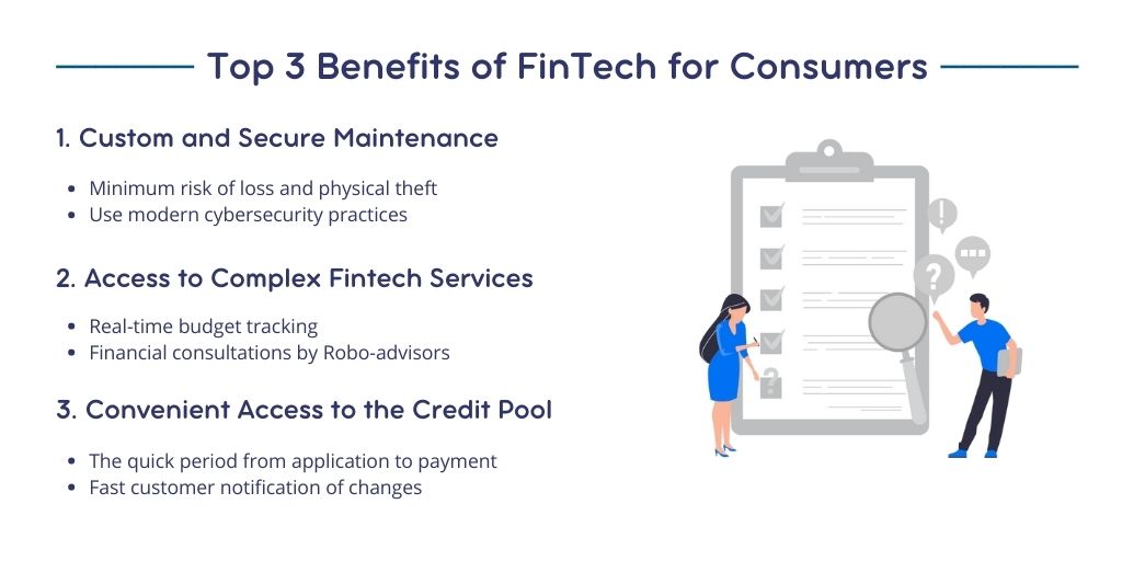 Three main FinTech advantages consumers receive when using a FinTech product