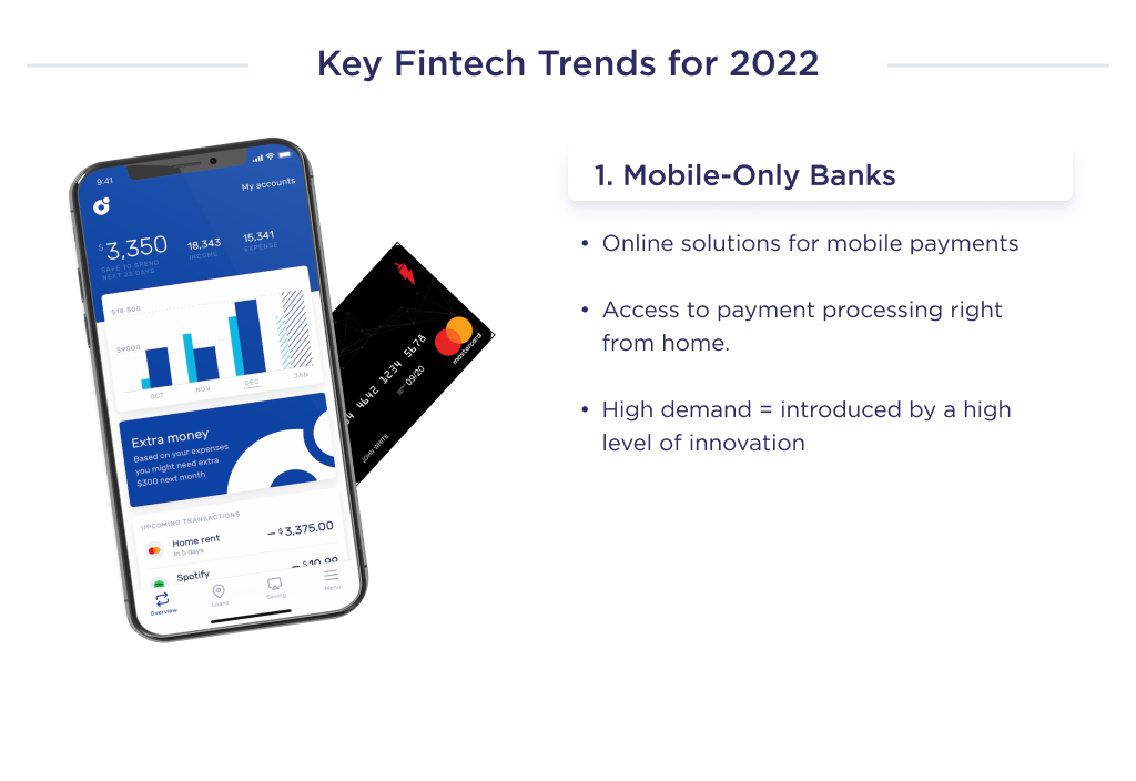 This picture shows a major fintech trend that shows the bank's mobile-only features