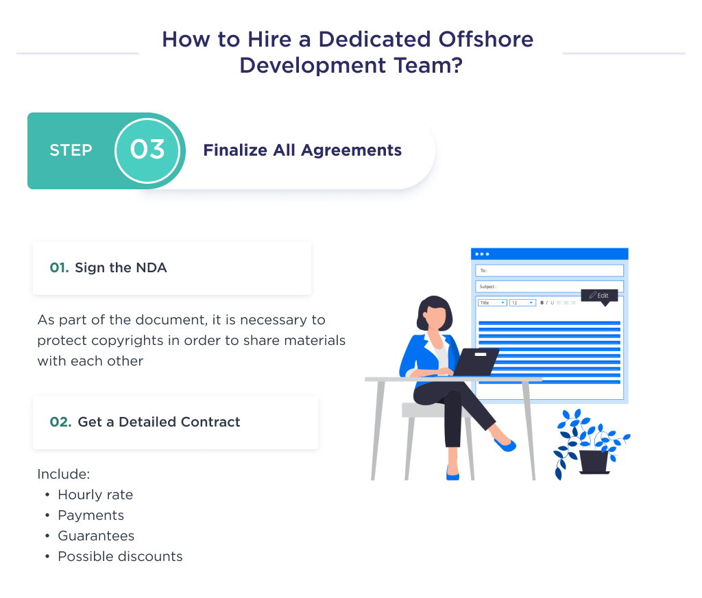 The illustration shows what should be emphasized at the final stage of choosing an offshore development team
