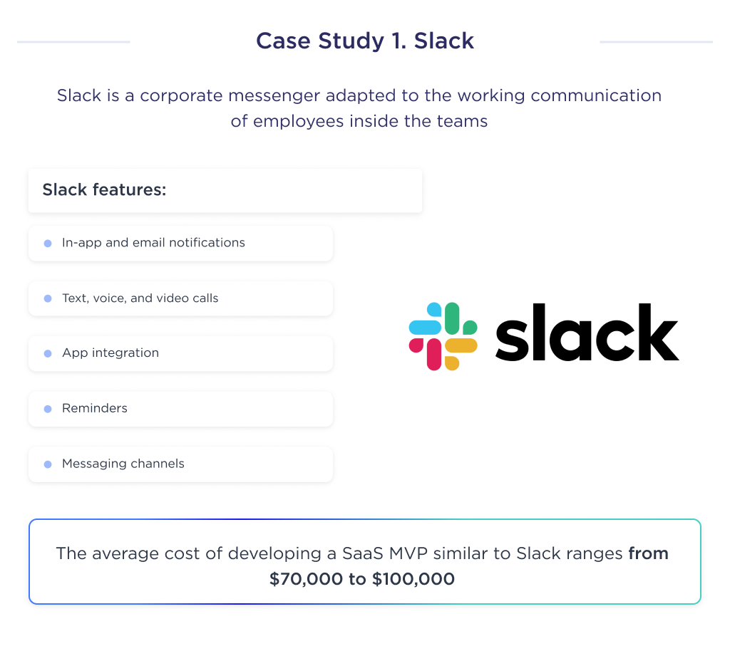 This picture describes one example of the cost of developing a SaaS such as Slack