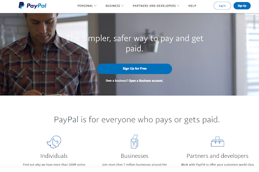 The picture shows an example of a payment processing system, namely PayPal
