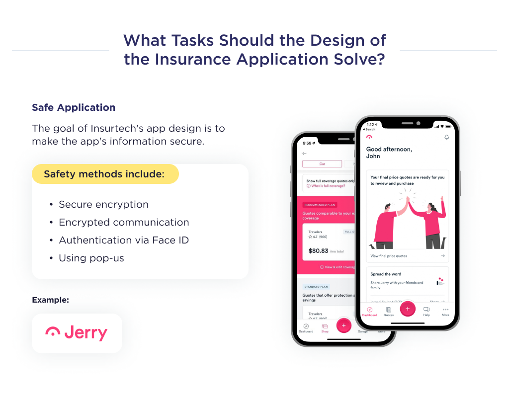 The illustration shows the second task that must be done in the design of the insurance application, namely, compliance with the security of the application