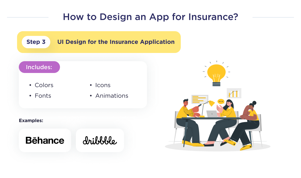 The illustration shows the final step in insurance application design, denoting the design of the UJ for the insurance application