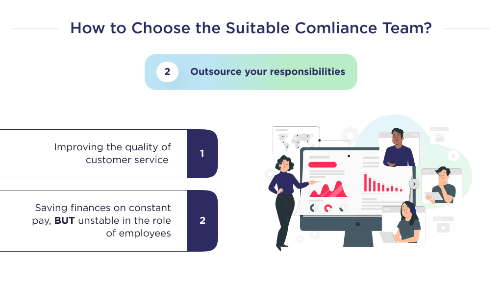 The illustration shows the benefits of hiring a specialist in outsourcing