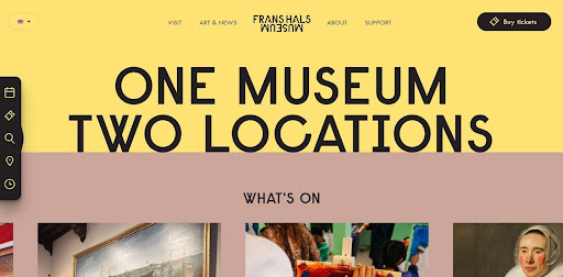 The picture shows an example of a good website design, namely Frans Hals Museum