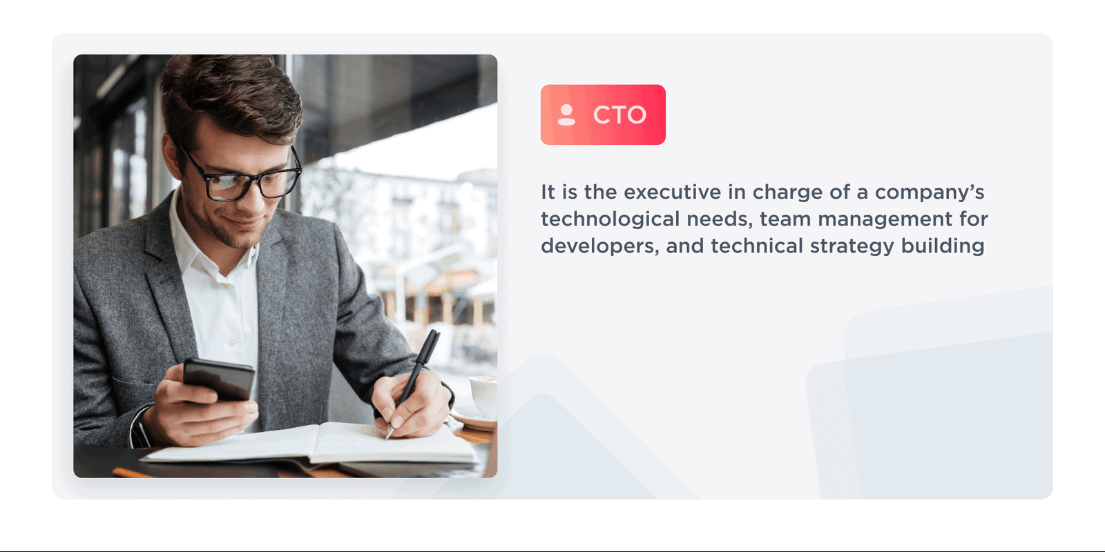 The illustration describes who is a chief technical officer