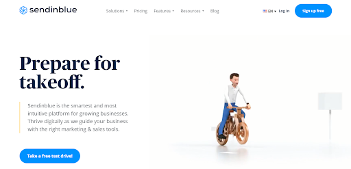 Screenshot of the Sendinblue email marketing software.
