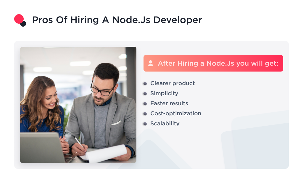 This picture shows what you will get after you hire a node js developer