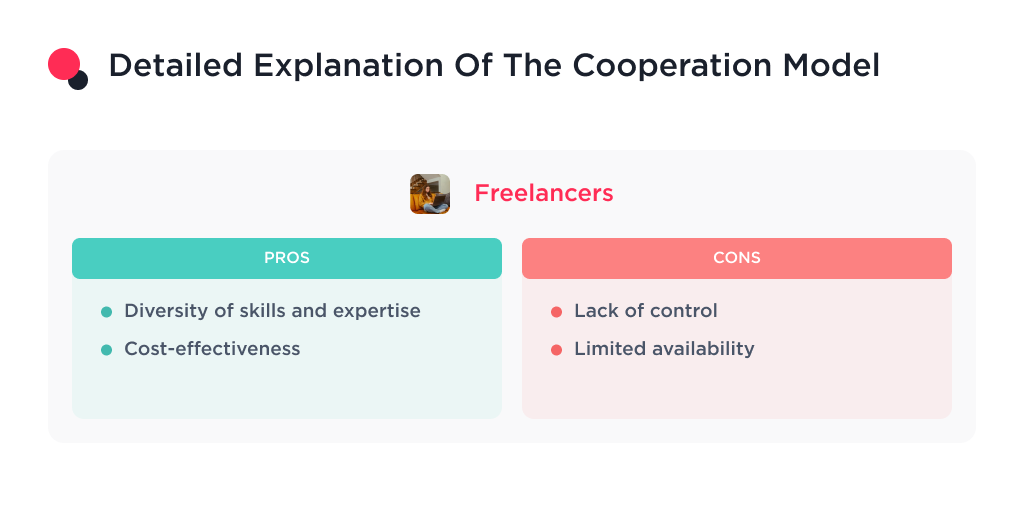 This picture shows the pros and cons of freelance designers