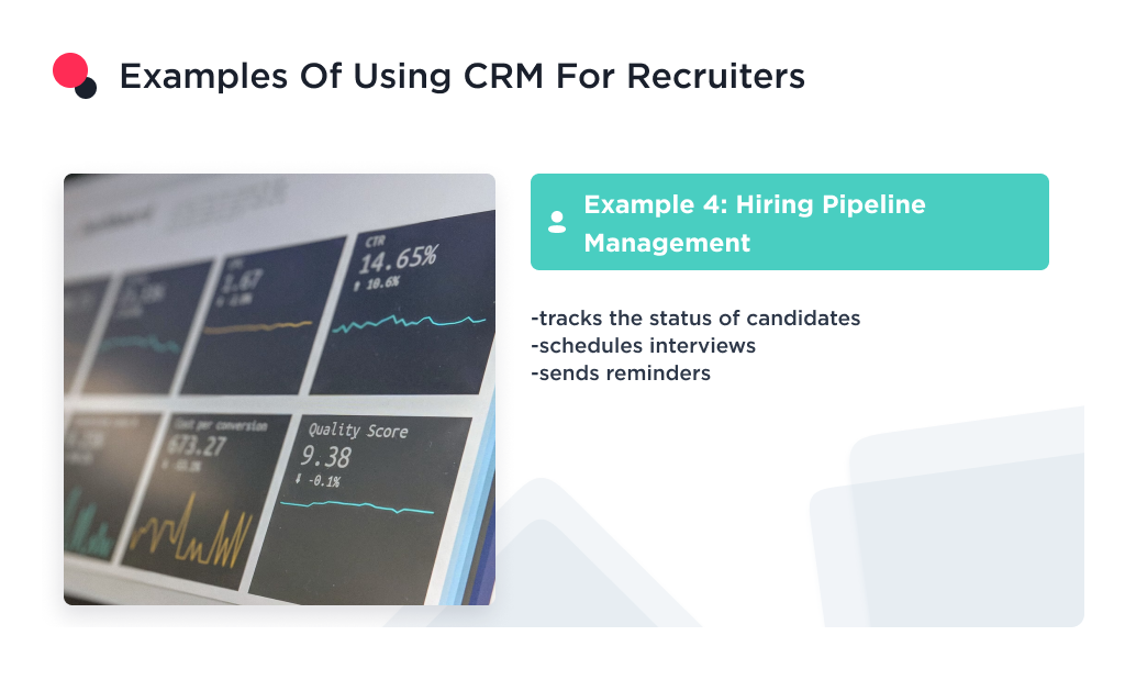The example of using recruiting crm such as hiring pipeline management 