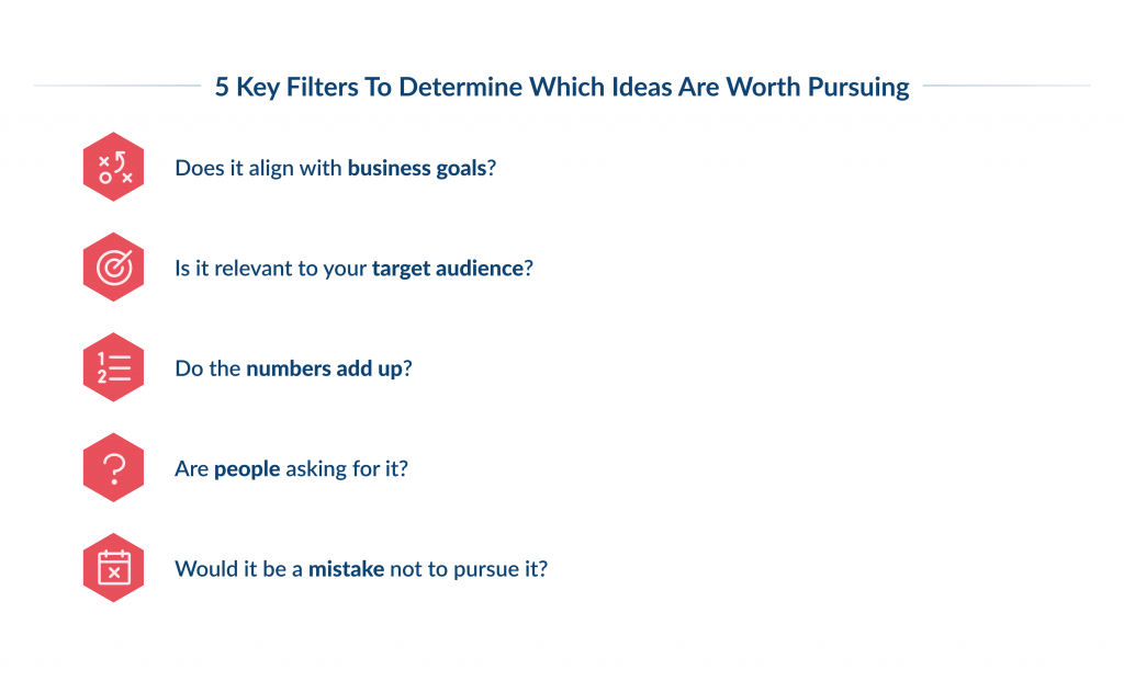 5 Key Filters to Determine Which Ideas Are Worth Pursuing