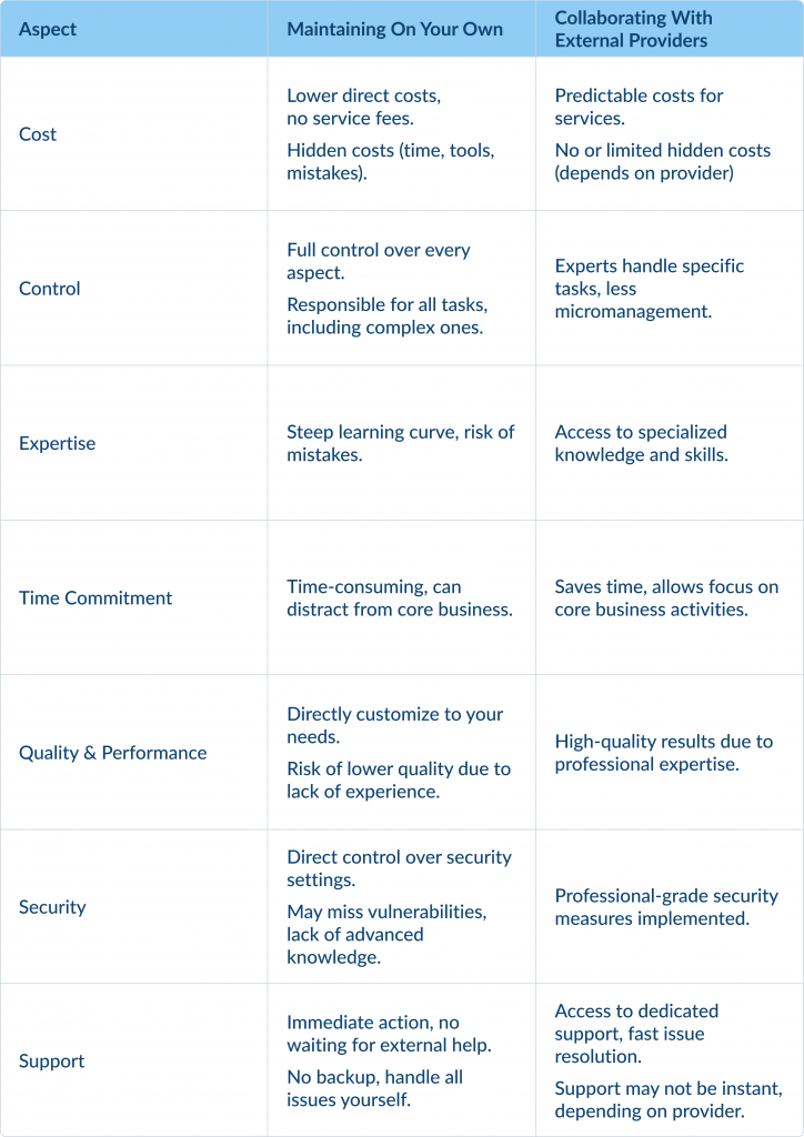 Maintaining a WordPress Website_ Own vs External Providers